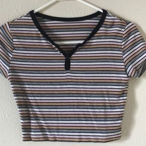 Striped multi color Crop top